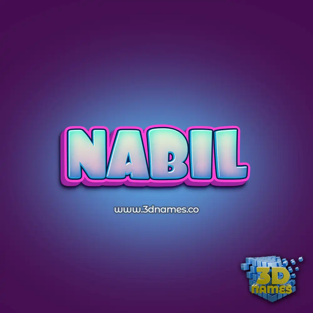 nabil in Phat Purple style - 3D name wallpaper