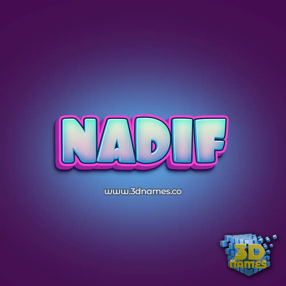 nadif in Phat Purple style - 3D name wallpaper