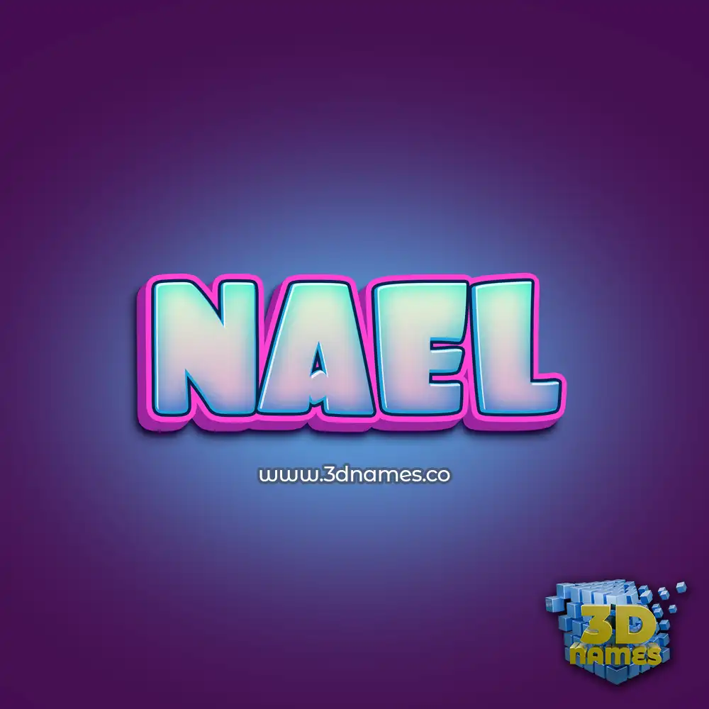 nael in Phat Purple style - 3D name wallpaper