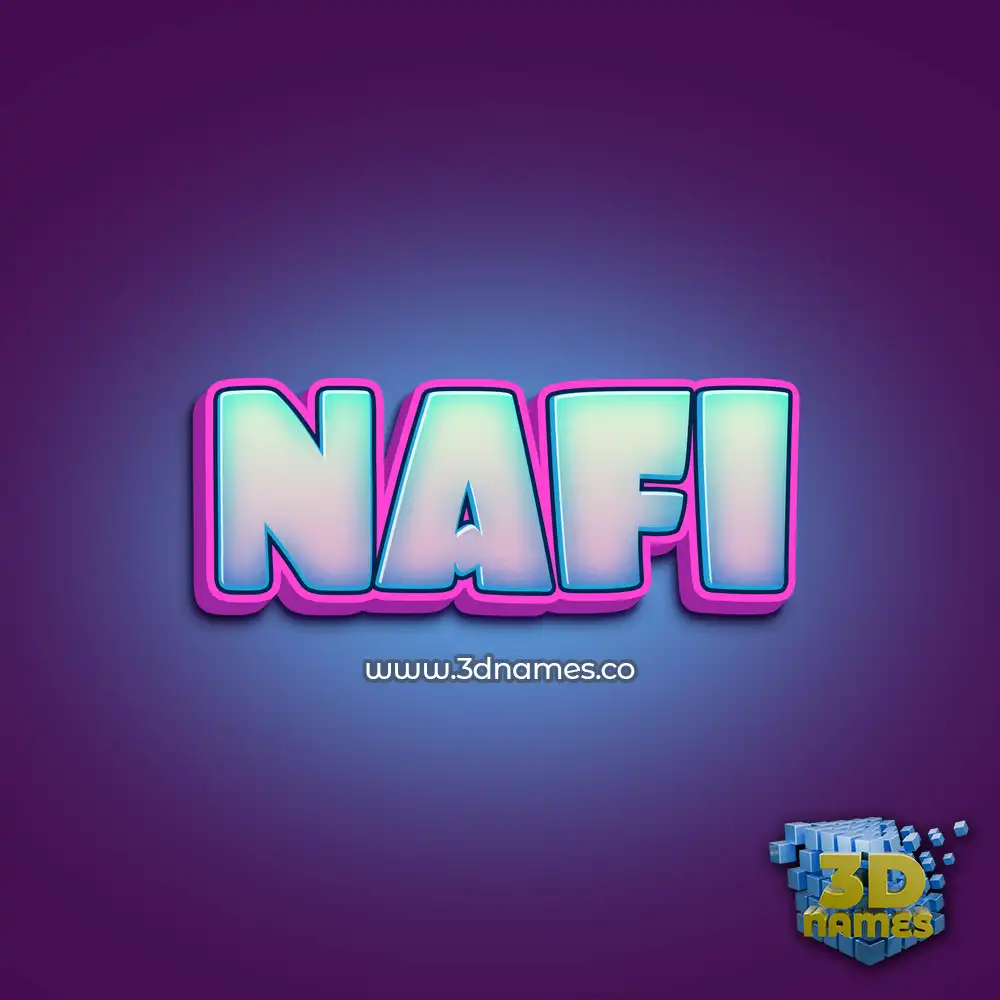 nafi in Phat Purple style - 3D name wallpaper