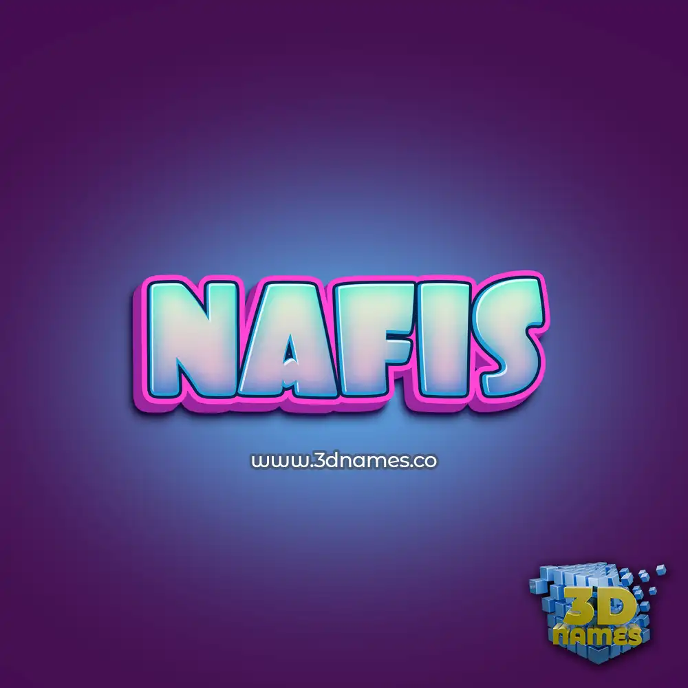nafis in Phat Purple style - 3D name wallpaper