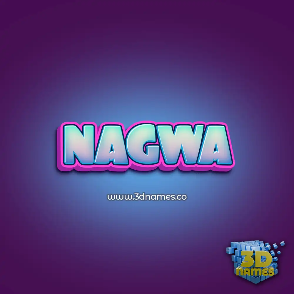 nagwa in Phat Purple style - 3D name wallpaper