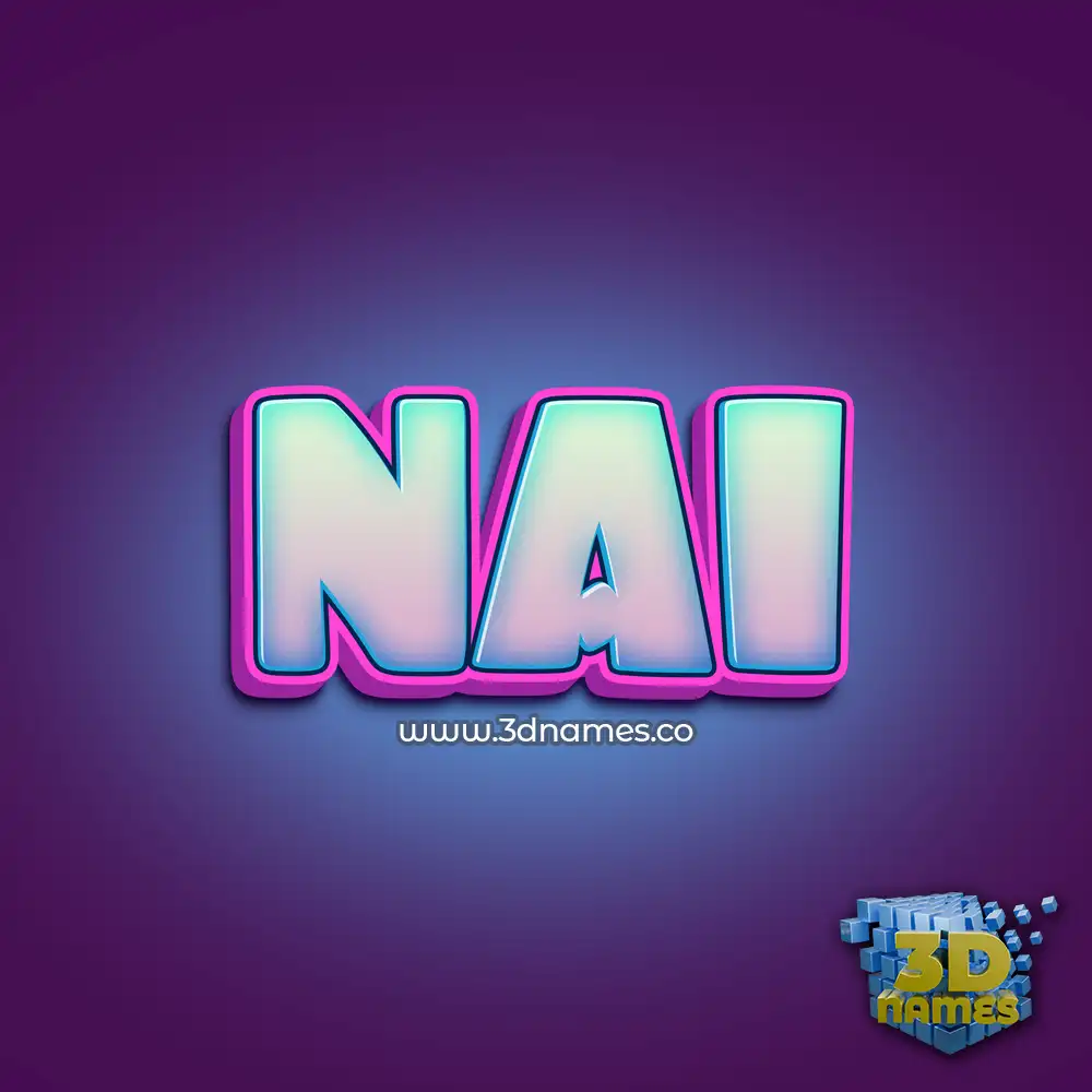 nai in Phat Purple style - 3D name wallpaper