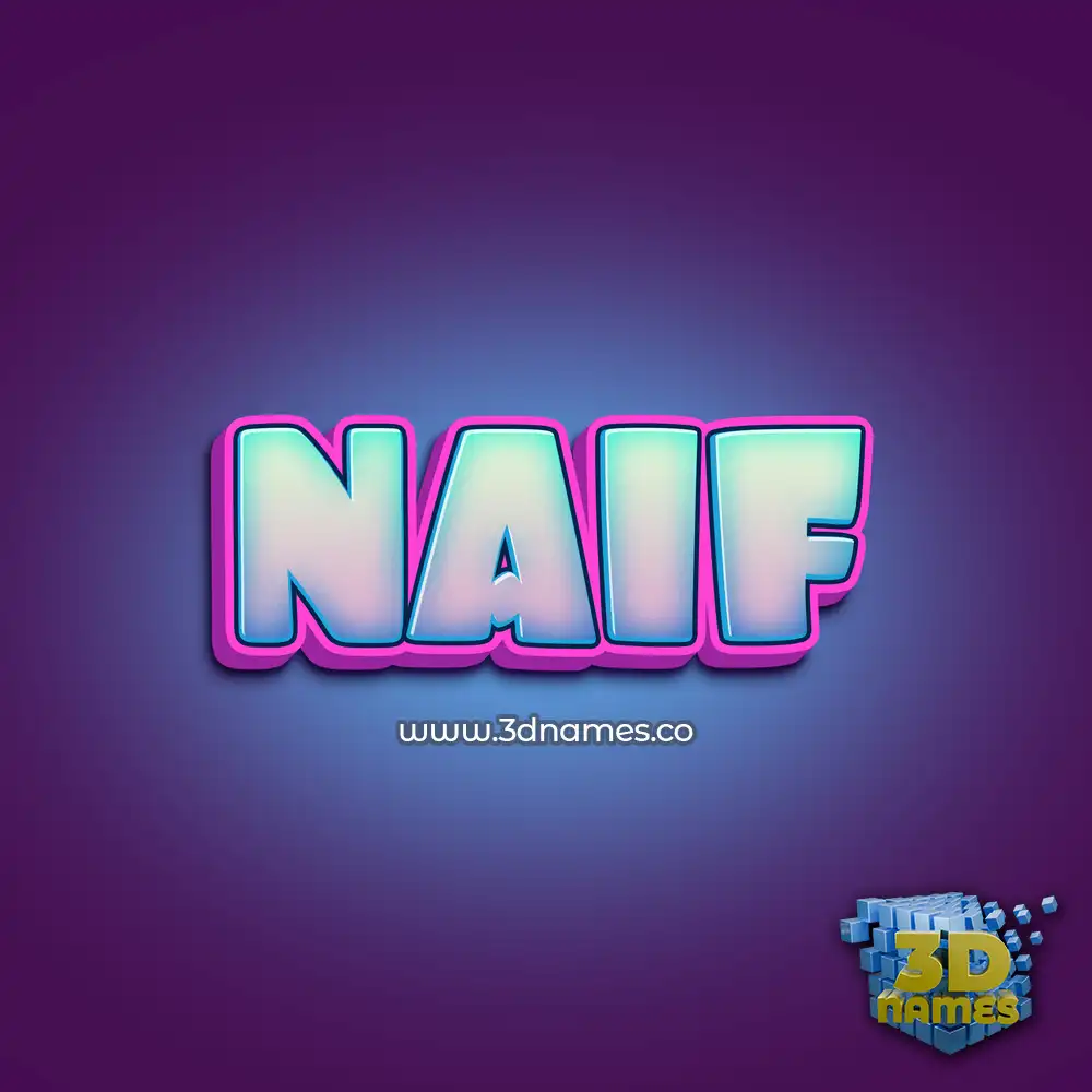 naif in Phat Purple style - 3D name wallpaper