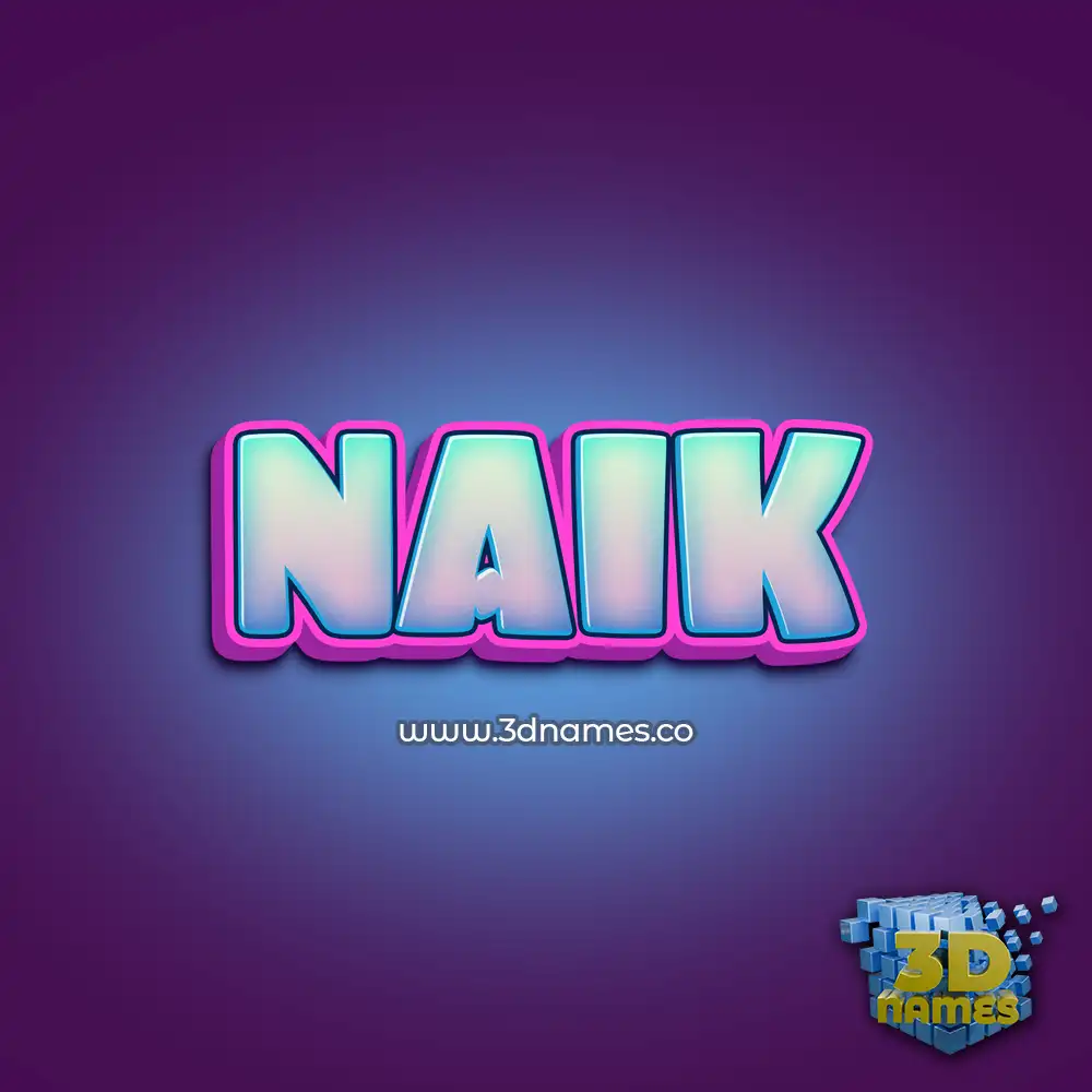 naik in Phat Purple style - 3D name wallpaper