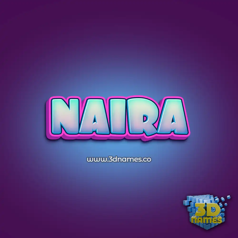 naira in Phat Purple style - 3D name wallpaper