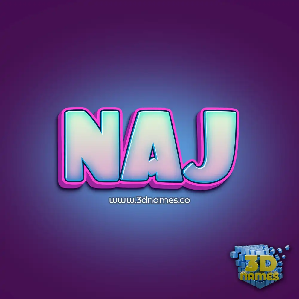 naj in Phat Purple style - 3D name wallpaper