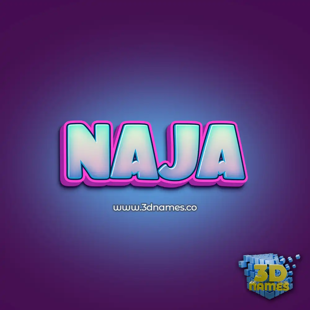 naja in Phat Purple style - 3D name wallpaper