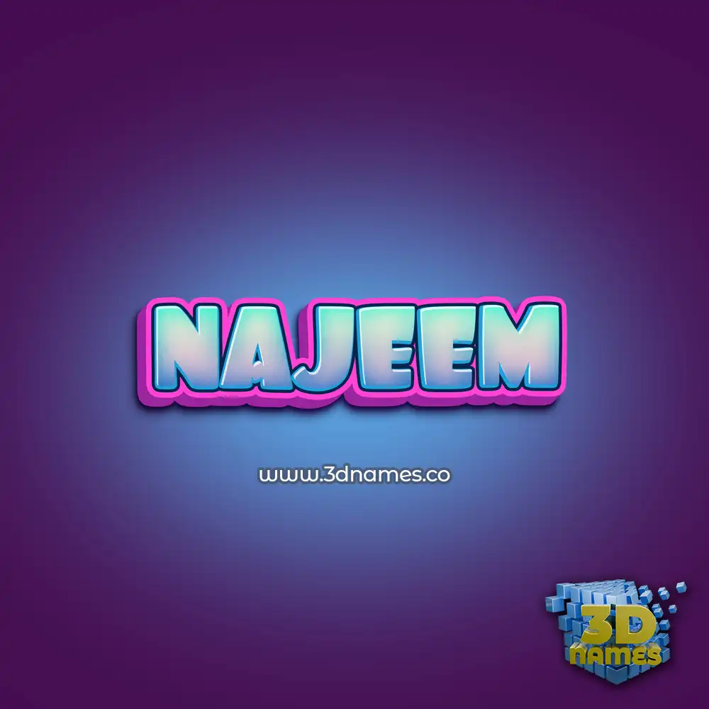 najeem in Phat Purple style - 3D name wallpaper