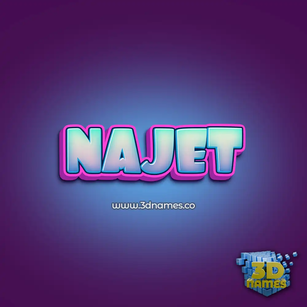 najet in Phat Purple style - 3D name wallpaper
