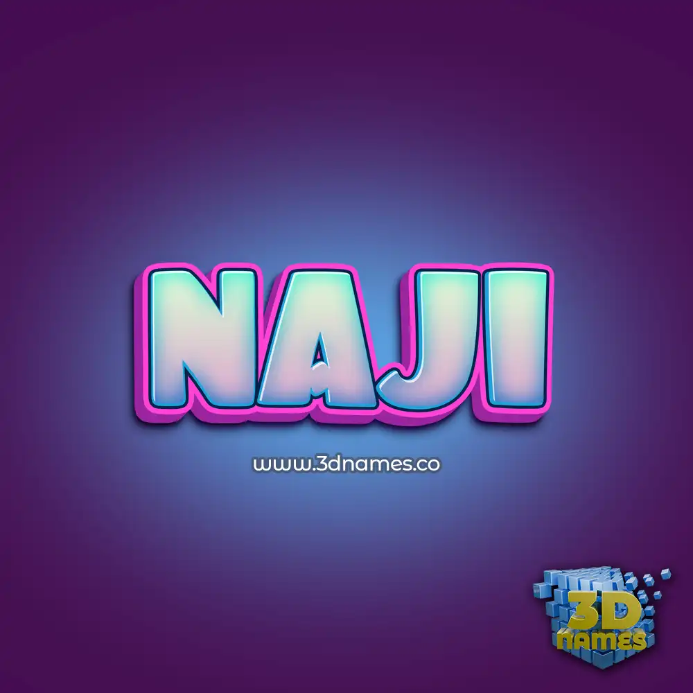 naji in Phat Purple style - 3D name wallpaper