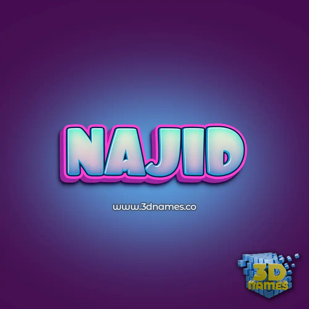 najid in Phat Purple style - 3D name wallpaper