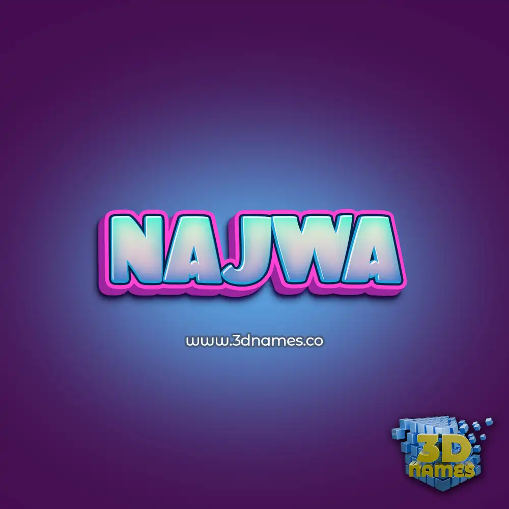 najwa in Phat Purple style - 3D name wallpaper