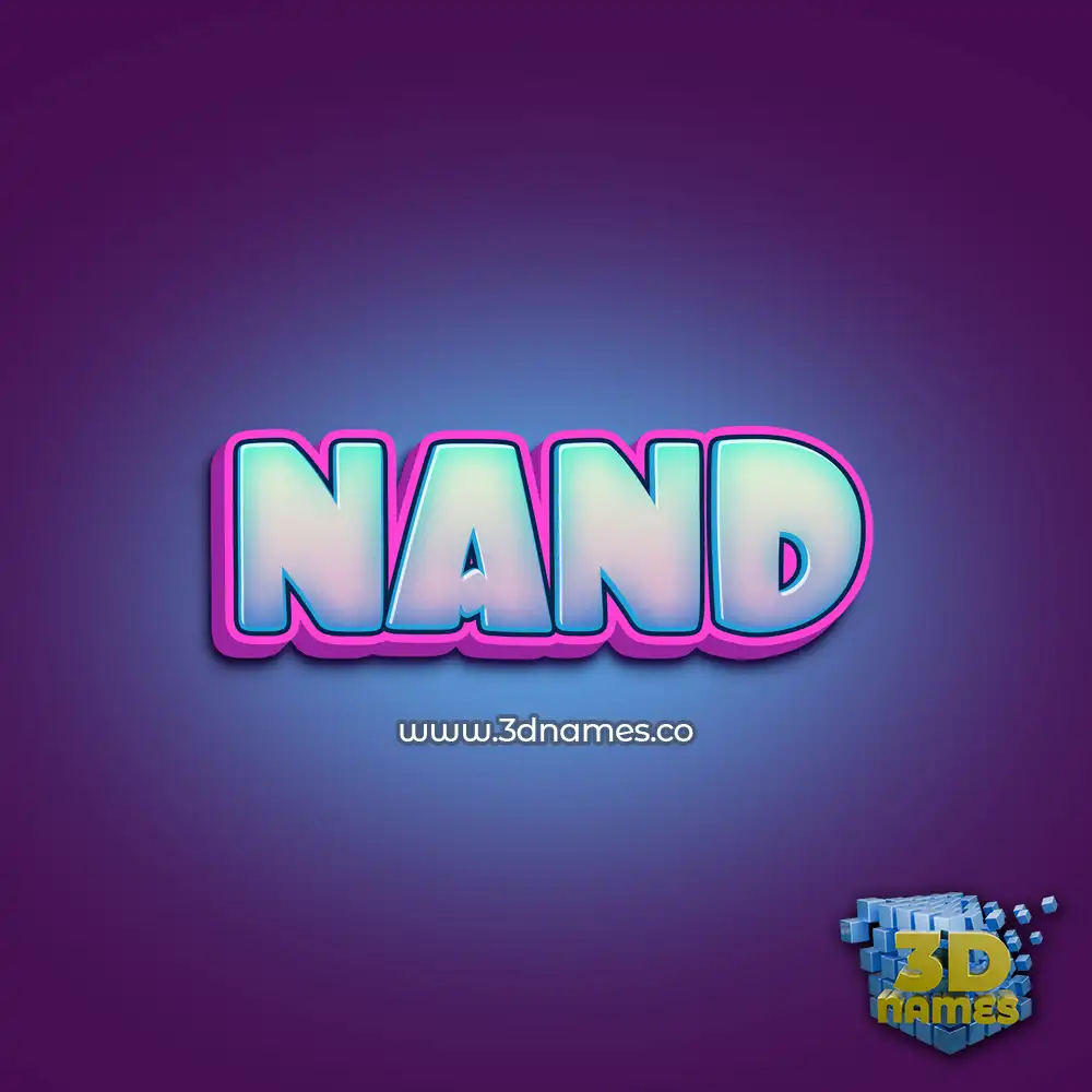 nand in Phat Purple style - 3D name wallpaper