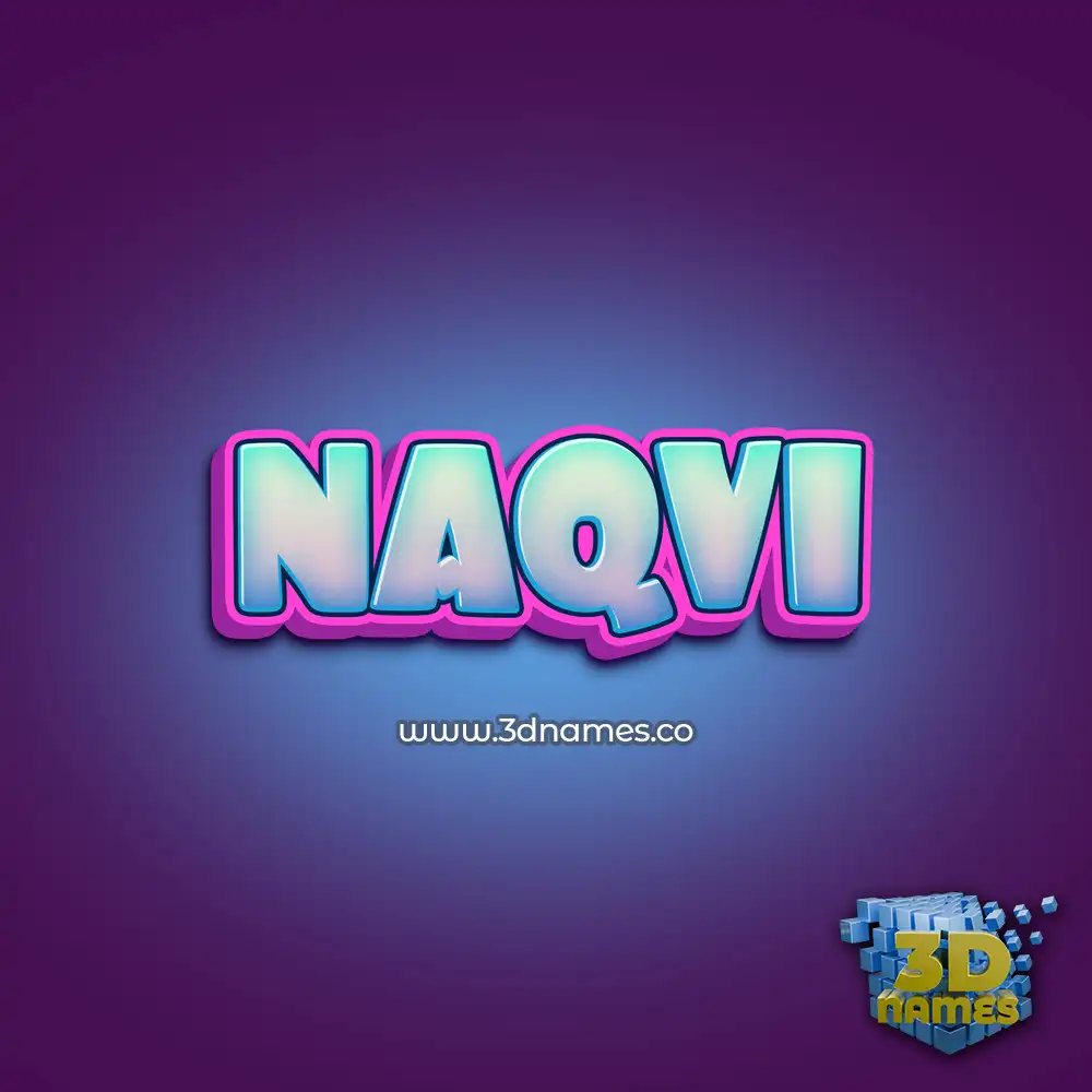 naqvi in Phat Purple style - 3D name wallpaper