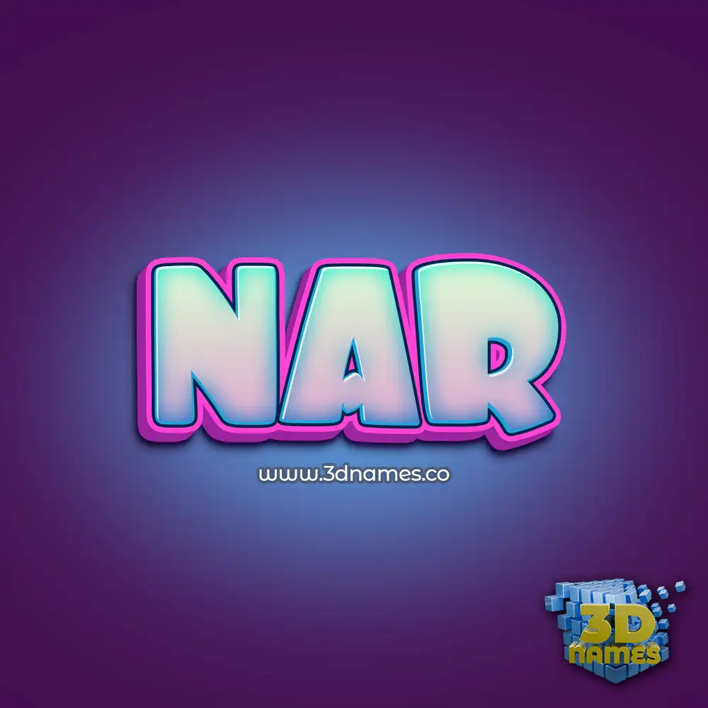 nar in Phat Purple style - 3D name wallpaper