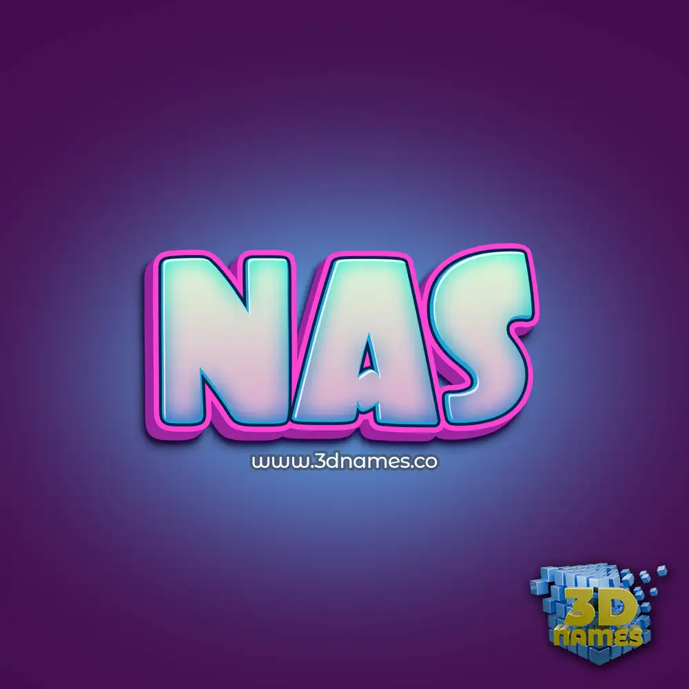 nas in Phat Purple style - 3D name wallpaper