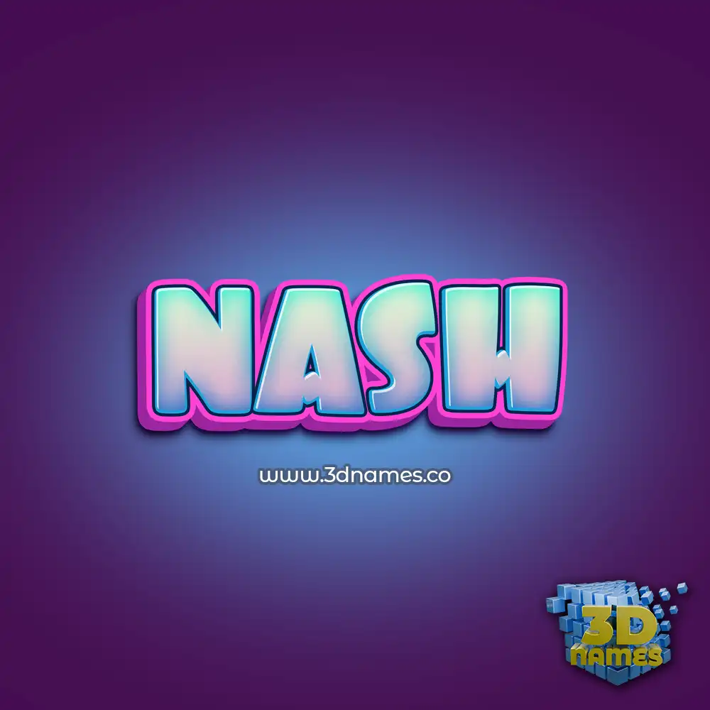 nash in Phat Purple style - 3D name wallpaper