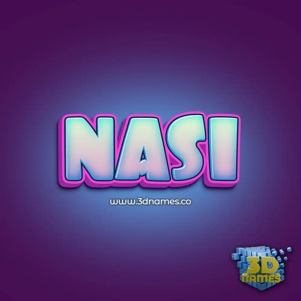 nasi in Phat Purple style - 3D name wallpaper