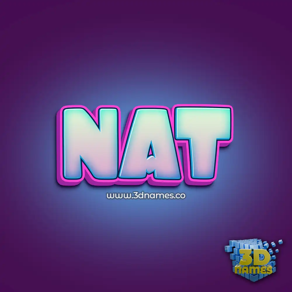 nat in Phat Purple style - 3D name wallpaper