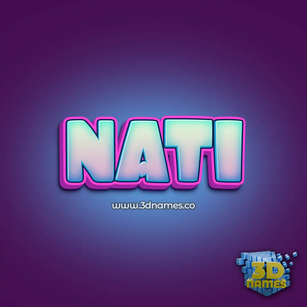 nati in Phat Purple style - 3D name wallpaper