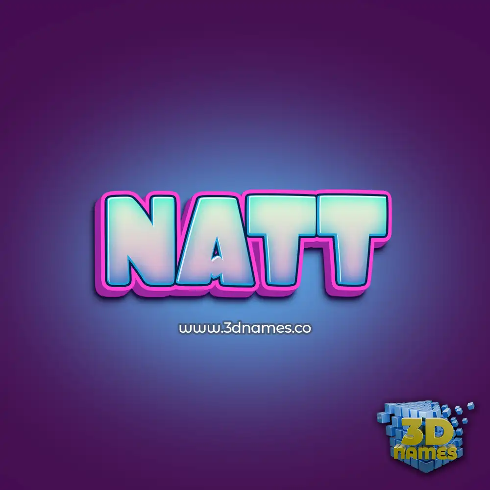 natt in Phat Purple style - 3D name wallpaper