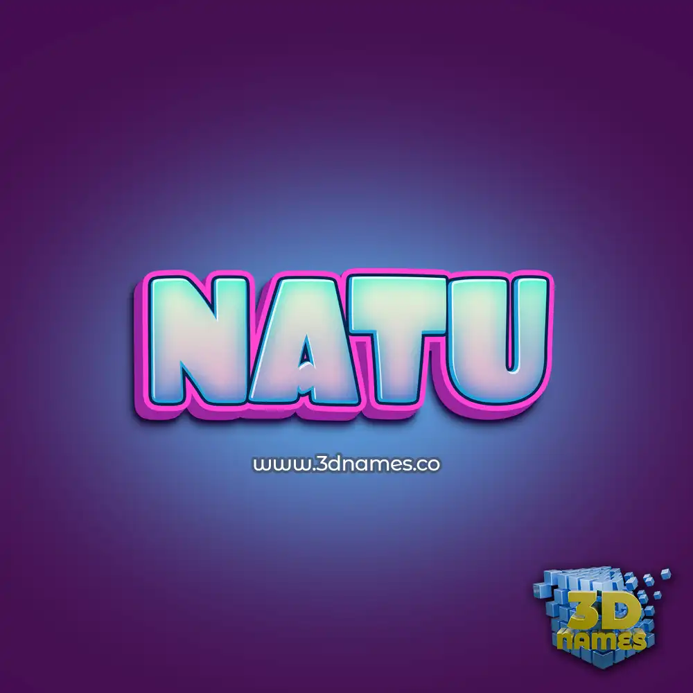 natu in Phat Purple style - 3D name wallpaper