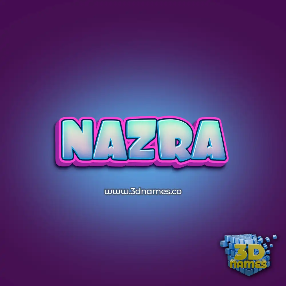 nazra in Phat Purple style - 3D name wallpaper
