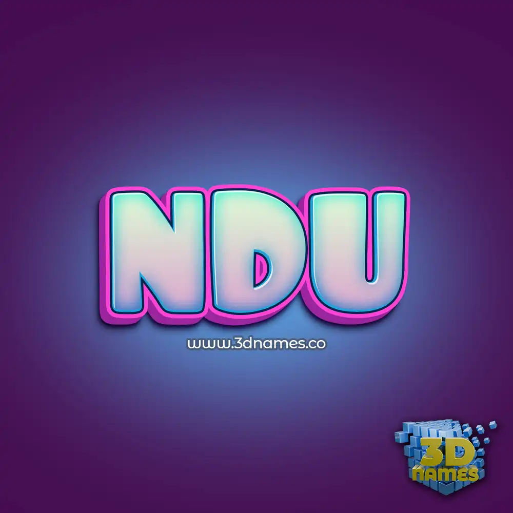 ndu in Phat Purple style - 3D name wallpaper