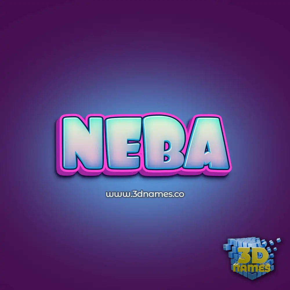 neba in Phat Purple style - 3D name wallpaper