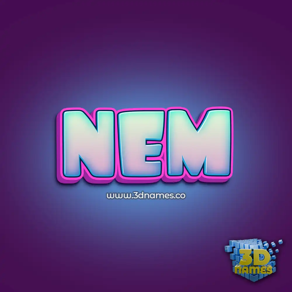 nem in Phat Purple style - 3D name wallpaper