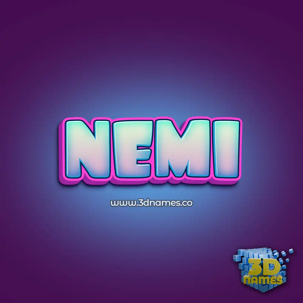 nemi in Phat Purple style - 3D name wallpaper