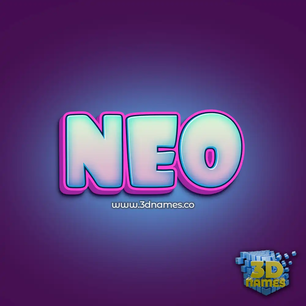 neo in Phat Purple style - 3D name wallpaper