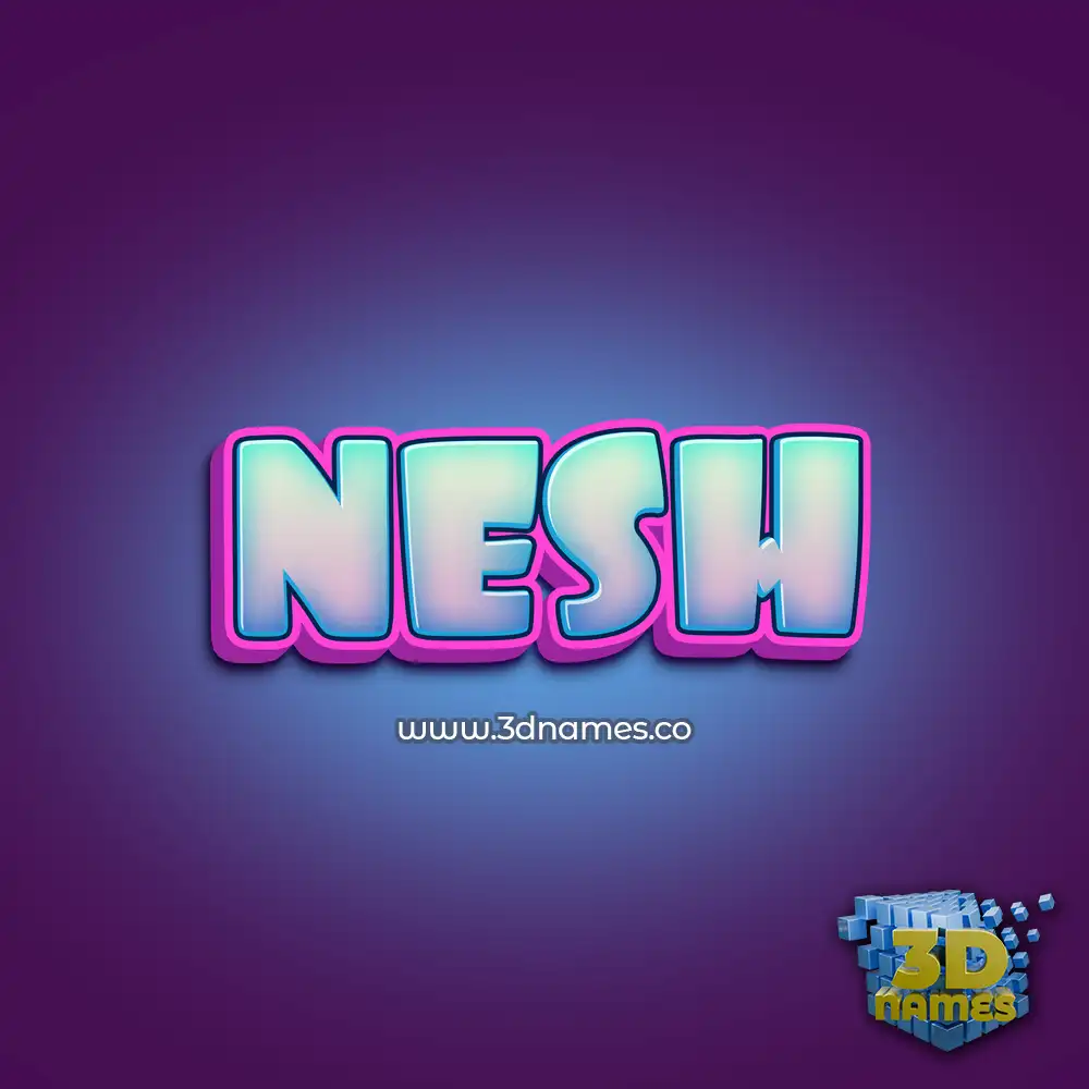 nesh in Phat Purple style - 3D name wallpaper