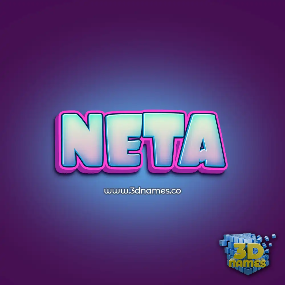 neta in Phat Purple style - 3D name wallpaper
