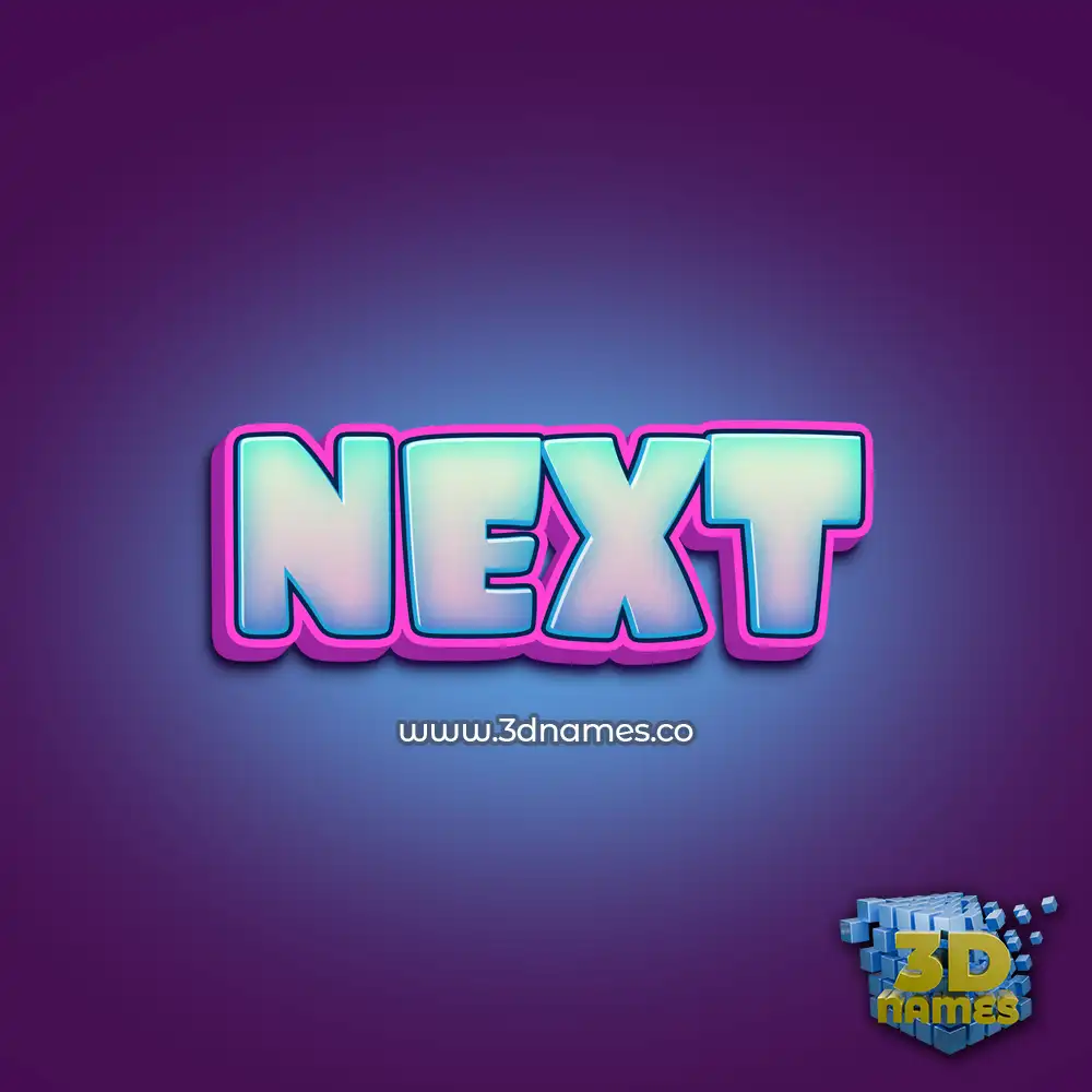 next in Phat Purple style - 3D name wallpaper