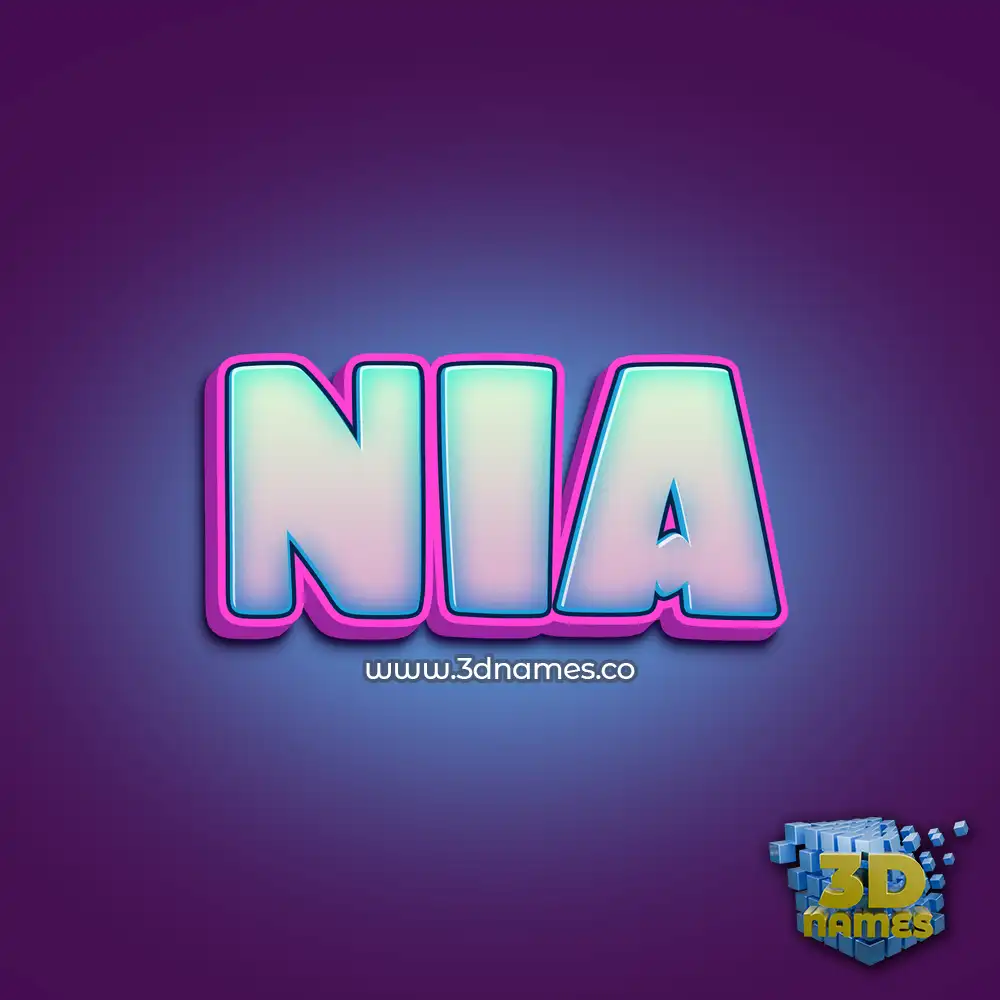 nia in Phat Purple style - 3D name wallpaper