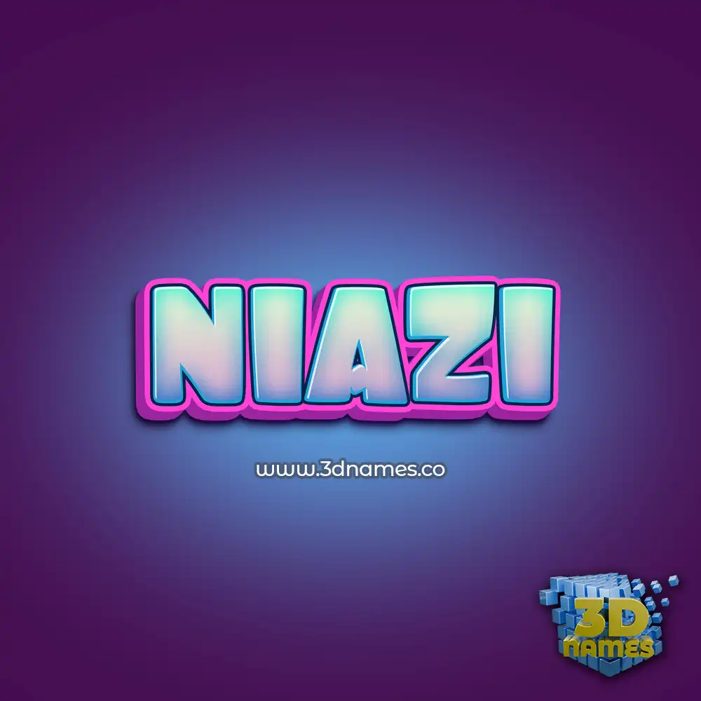 niazi in Phat Purple style - 3D name wallpaper