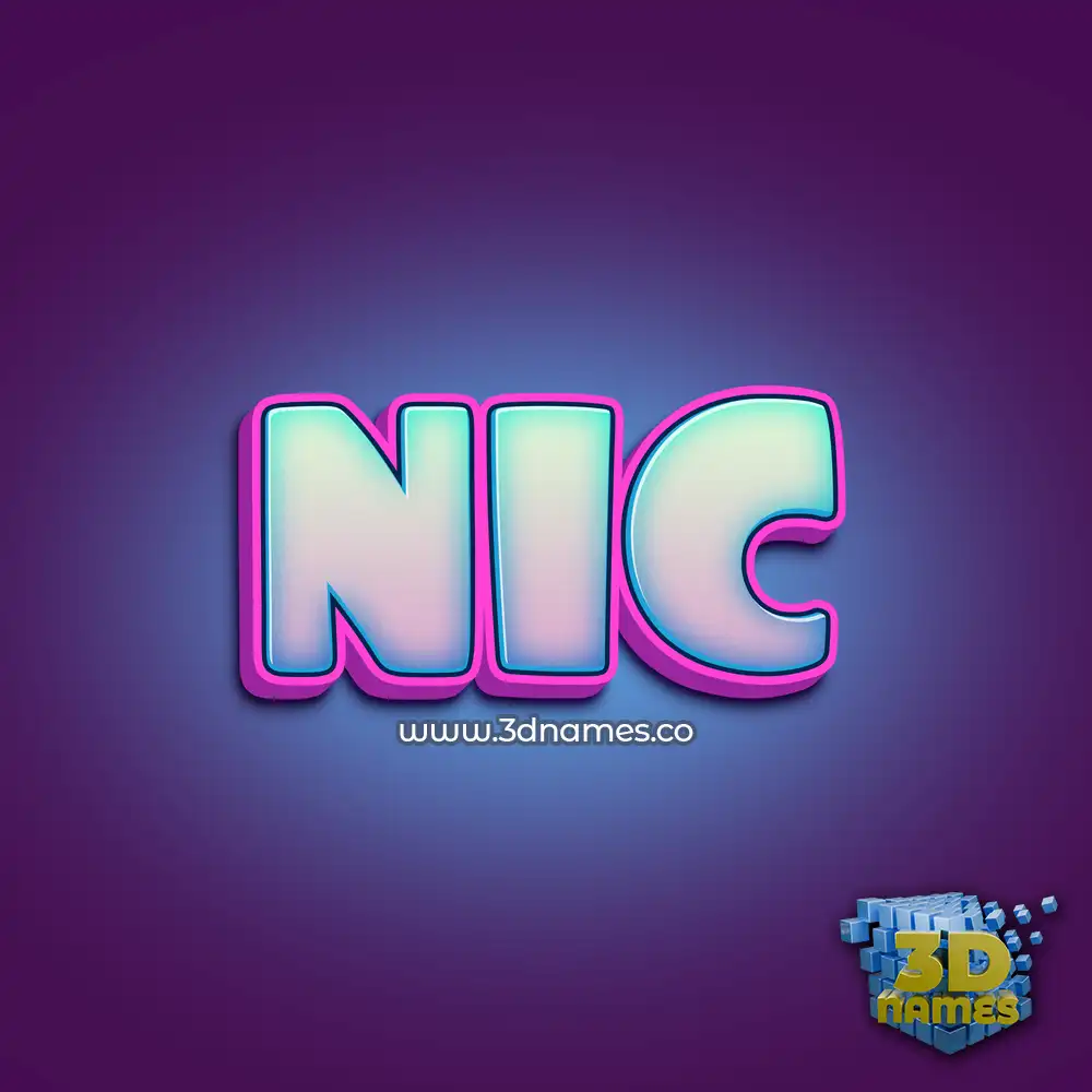 nic in Phat Purple style - 3D name wallpaper