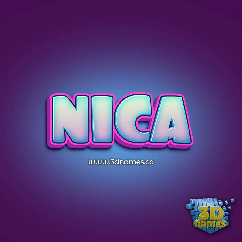 nica in Phat Purple style - 3D name wallpaper