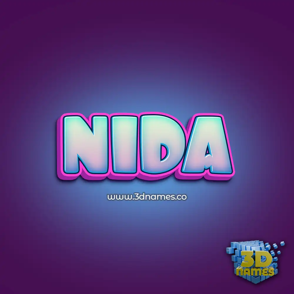 nida in Phat Purple style - 3D name wallpaper