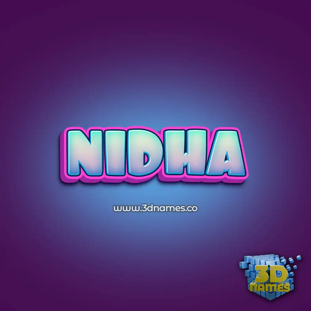 nidha in Phat Purple style - 3D name wallpaper