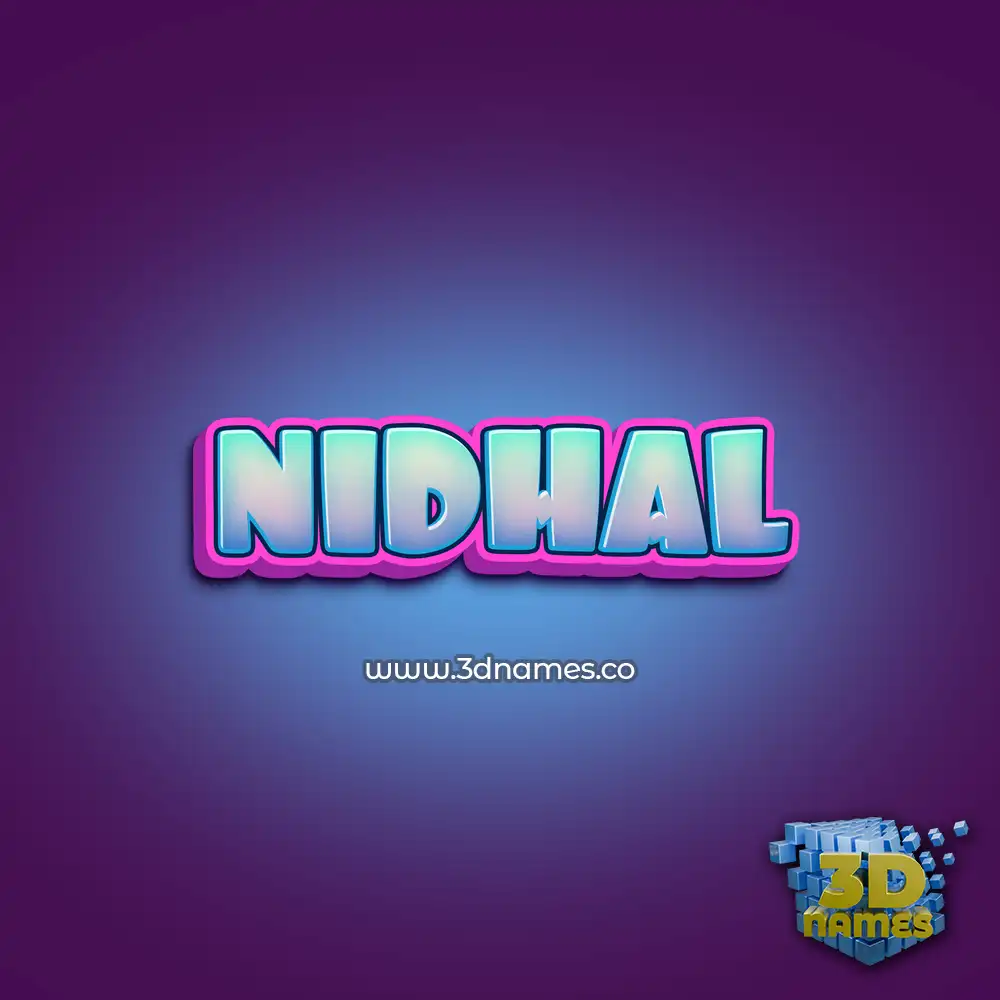 nidhal in Phat Purple style - 3D name wallpaper