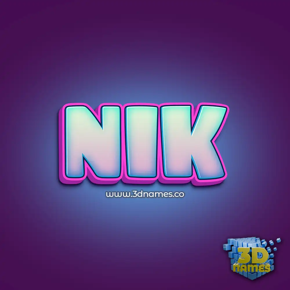 nik in Phat Purple style - 3D name wallpaper