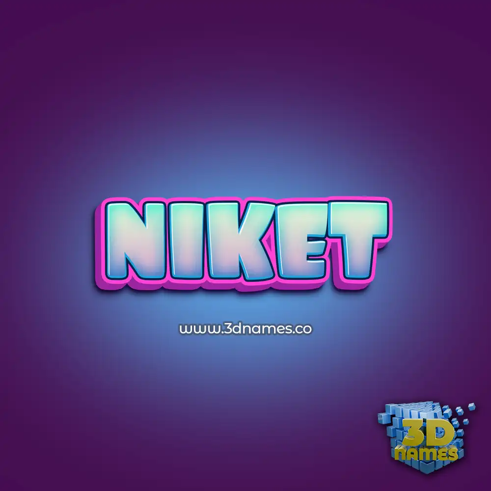 niket in Phat Purple style - 3D name wallpaper