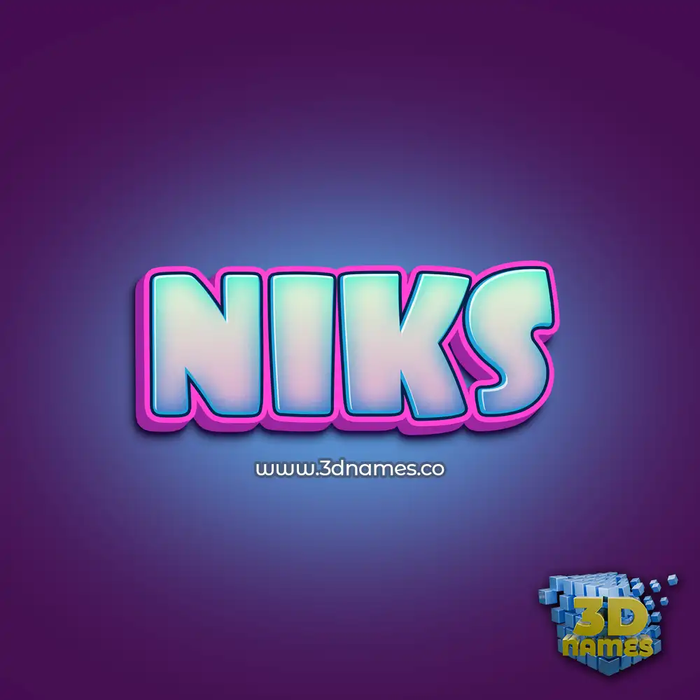 niks in Phat Purple style - 3D name wallpaper