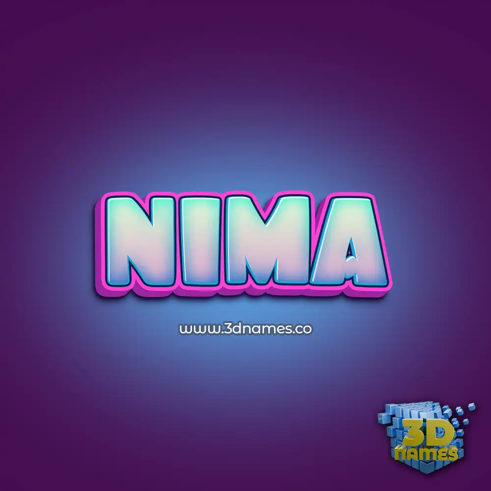nima in Phat Purple style - 3D name wallpaper
