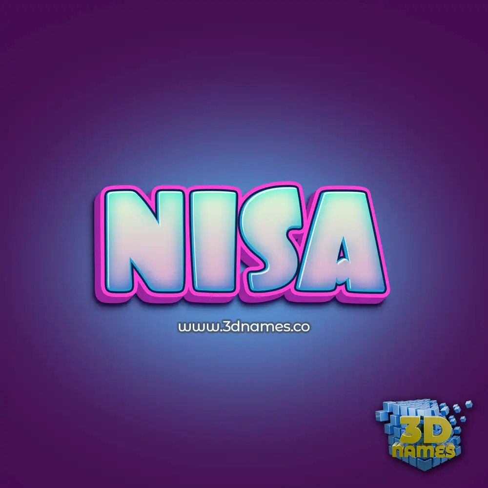 nisa in Phat Purple style - 3D name wallpaper