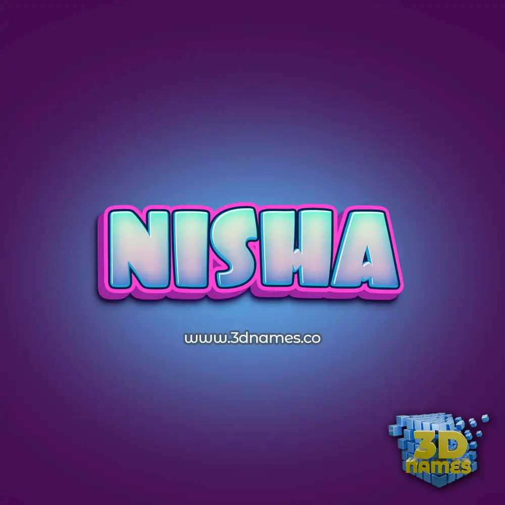 nisha in Phat Purple style - 3D name wallpaper