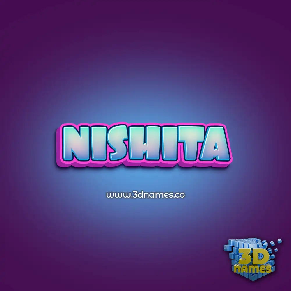 nishita in Phat Purple style - 3D name wallpaper